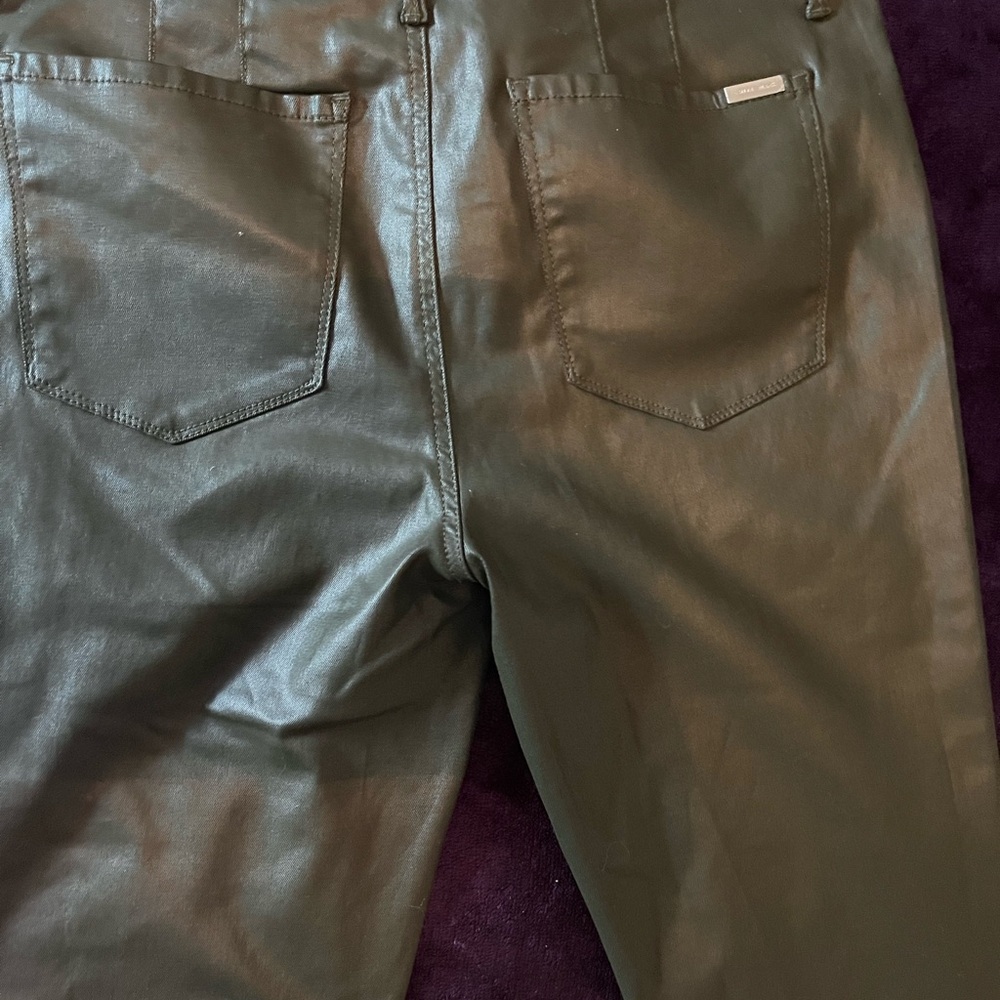 White House Black Market Men's Slim Faux Leather Jeans in Black - Picture 9 of 16